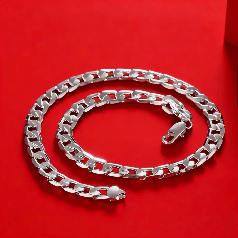 Chunky 8mm Wide Unisex Stainless Steel Cuban Link Necklace 26” - Picture 6 of 9